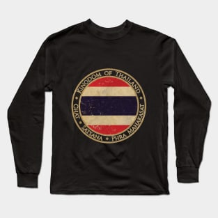 Vintage Kingdom of Thailand Asia Asian Flag Long Sleeve T-Shirt